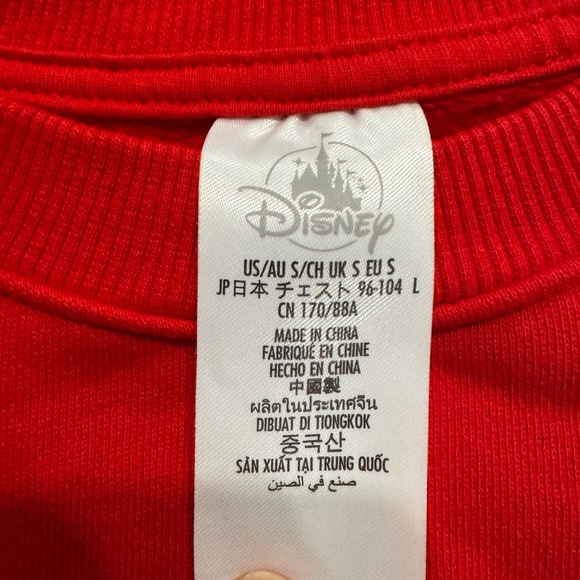 Disney Red women’s Crewneck Sweater with vintage Mickey Mouse graphic - Picture 2 of 4